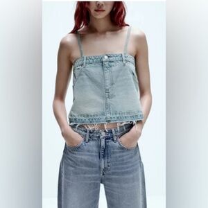 NWT Zara Denim Skirt/Crop Top
